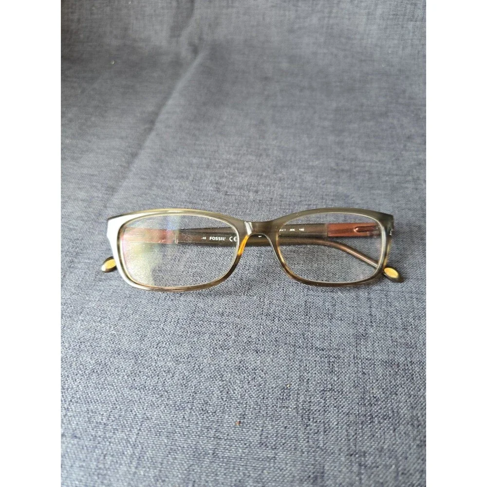 Fossil Eyeglasses TIFFANY 1 Hazel Rectangular Full Rim Plastic Frame Womens